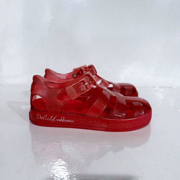 Dolce & Gabbana Kids EU 26 Red Jelly Sandals Buckle Retro Y2K Cute - Picture 2 of 6